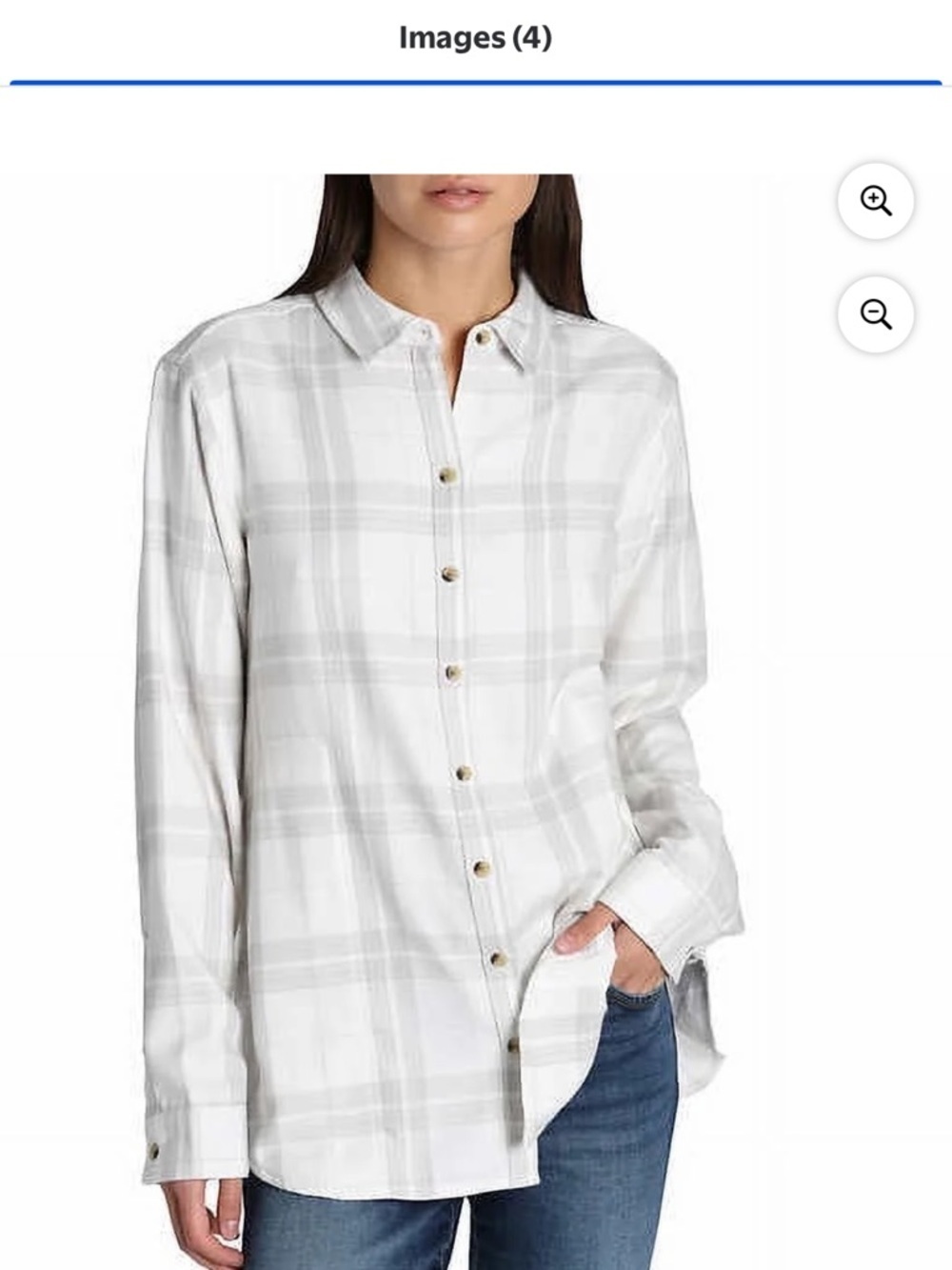 Jachs New York Cream and Light Gray Striped Button Shirt